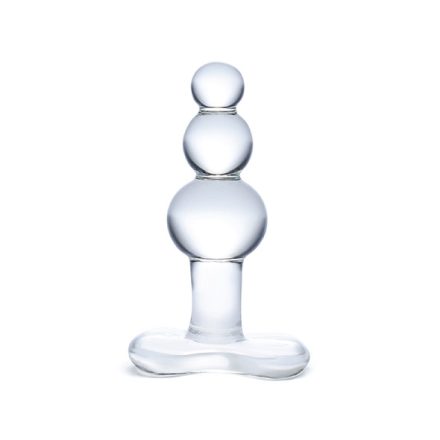 Glas - Beaded Glass Butt Plug With Tapered Base clear