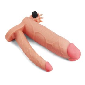   Lovetoy Add 3" Vibrating Double Penis Sleeve kétágu dildó