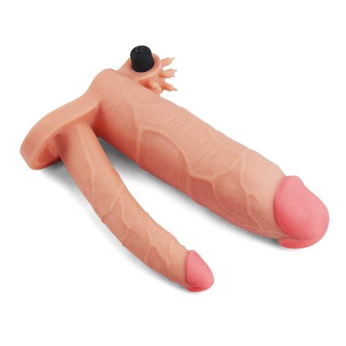Lovetoy Add 3" Vibrating Double Penis Sleeve kétágu dildó