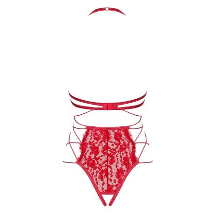 Rediosa Csipke Body Nyitott alsó résszel L/XL piros