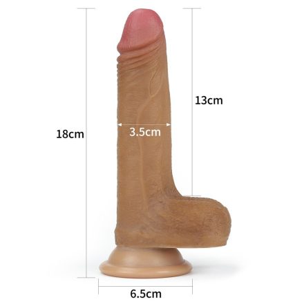 7'' Dual layered Silicone Nature Cock Brown